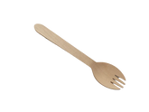 Wooden spork on a white background available at Evezone Australia